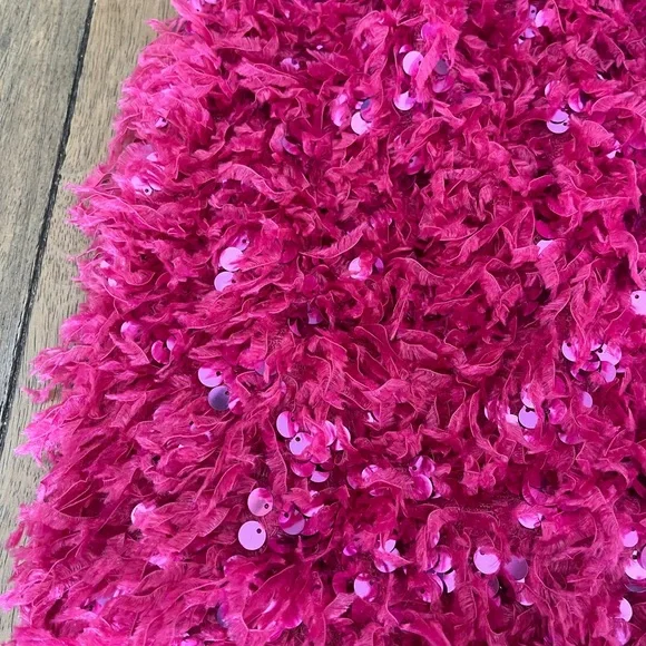 Urban Outfitters Hot Pink Sequin Fringe Party Dress - Picture 5 of 7